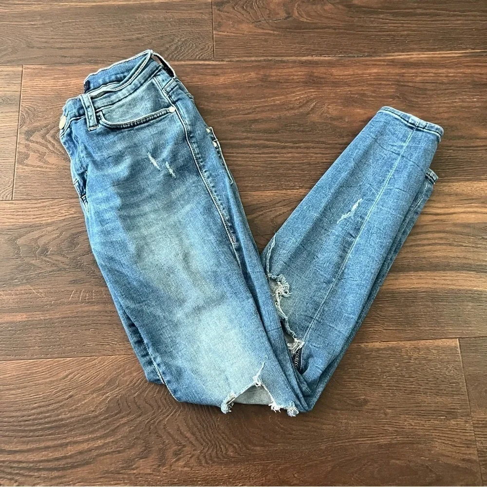Rock & Republic Distressed Denim Skinny Jeans Kashmere Womens Size 4